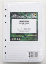 Rite in the Rain Weatherproof Loose Leaf Paper - 4 5/8" x 7" Universal - No. 372