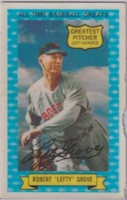 "LEFTY" GROVE; 1970 KELLOGG'S ROLL GOLD ALL TIME GREATS BASEBALL CARD # 7