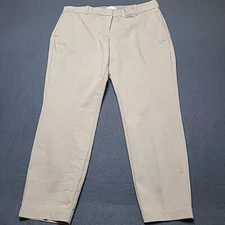 H&M Womens Slacks 18 Beige Flat Front Elastic Waist Pantalon