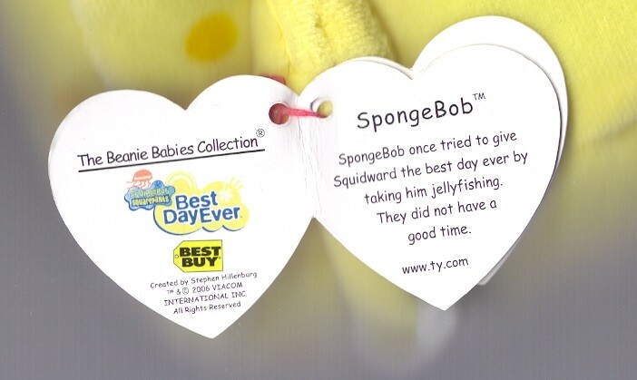 【世界100体限定】BEST DAY EVER TOYS Ty Beanie Baby - SPONGEBOB (Best Day Ever)(Squarepants