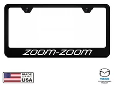 Mazda Zoom-Zoom Black Unbreakable Polycarbonate License Plate Frame - Licensed