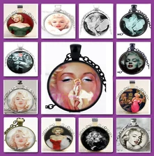 Marilyn Monroe Black Bronze Silver Pendant 18" Chain Necklace Free Gift Bag