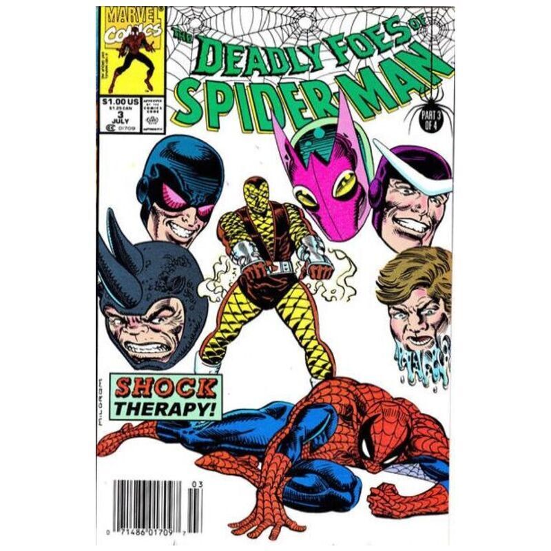 Deadly Foes of Spider-Man #3 Newsstand in NM minus condition. Marvel comics [k;