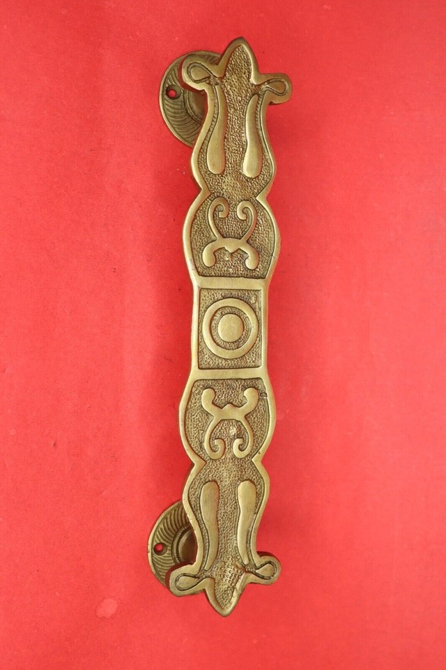 Flower Engraved Victorian Style Handmade Brass Cupboard Door