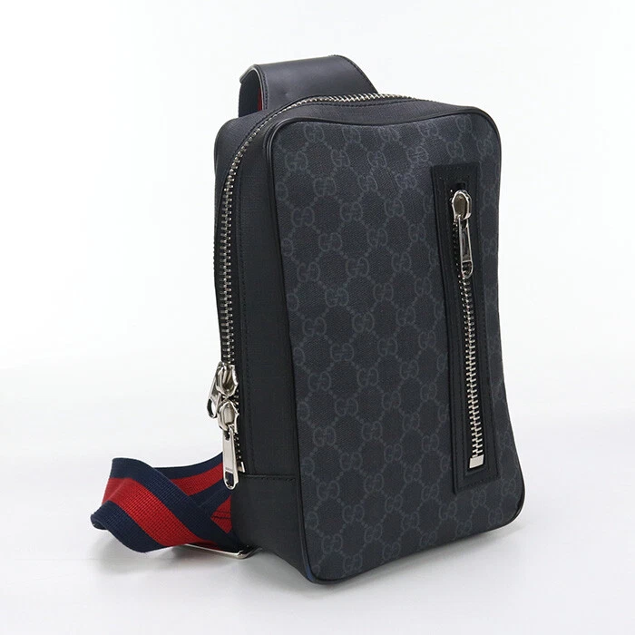 GUCCI 478325 sac à bandoulière Soft GG Supreme sac ceinture GG Supreme toile noir homme