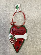 DOG ORNAMENT "DOGS LEAVE PAW PRINTS ON YOUR HEART" 4 IN NWT