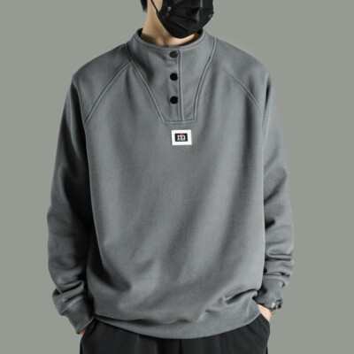 Casual Sweatshirt Long Sleeve Stand Collar Shift Sweatshirt Autumn