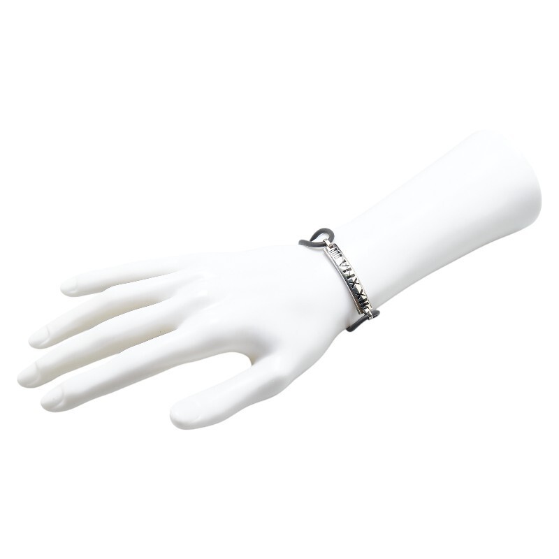 Tiffany Atlas Silver & Black SV925 Bracelet Women's Pre