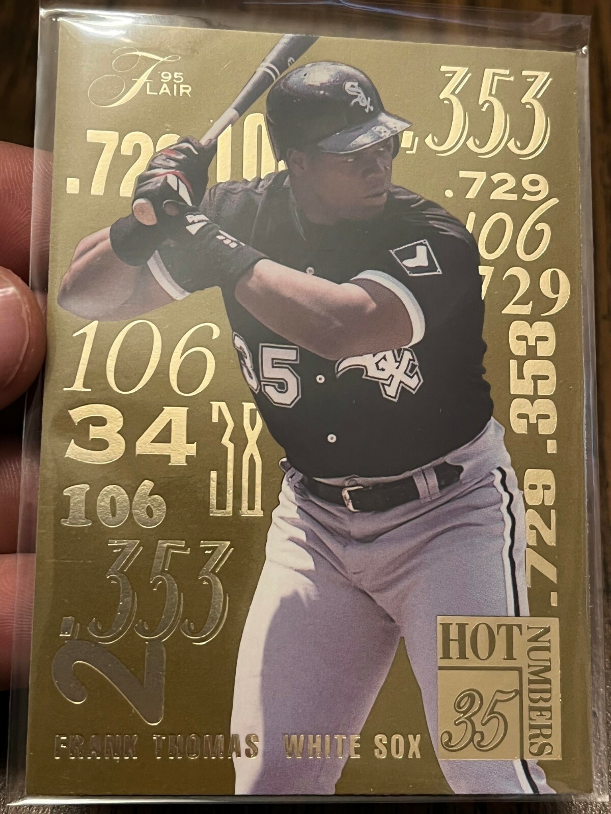 FRANK THOMAS 1995 FLAIR "HOT NUMBERS" #9 CHICAGO WHITE SOX HOFER INSERT BIG HURT