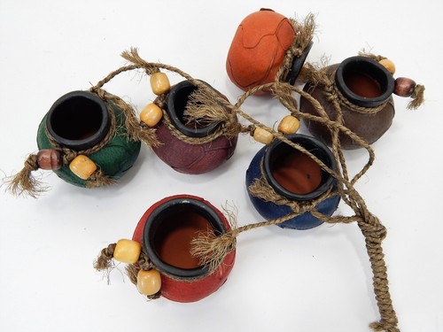 6 Multi Color Pot Mexican Pot Wind Chime - Picture 6 of 7