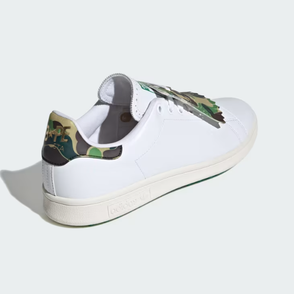 Adidas X BAPE Stan Smith Golf Shoes 'White/Camo Green Adidas X BAPE Stan Smith Golf Shoes 'White/Camo Green