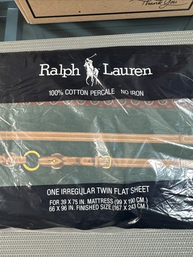 RARE RALPH Lauren 100% Cotton Percale No Iron 1 Irregular Twin Flat Sheet(R859) - Bild 2 von 5