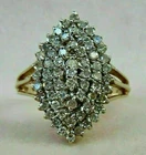 Huge 3 CT Round Cut Real Moissanite Cocktail Ring 14k Yellow Gold Plated