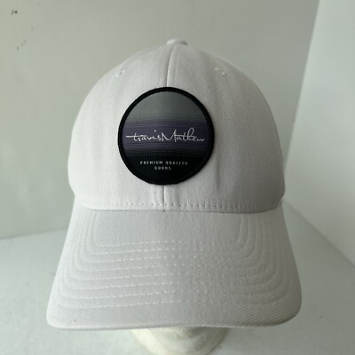 Travis Mathew Golf Hat Small Medium White Flexfit Baseball Cap Fitted S-M 