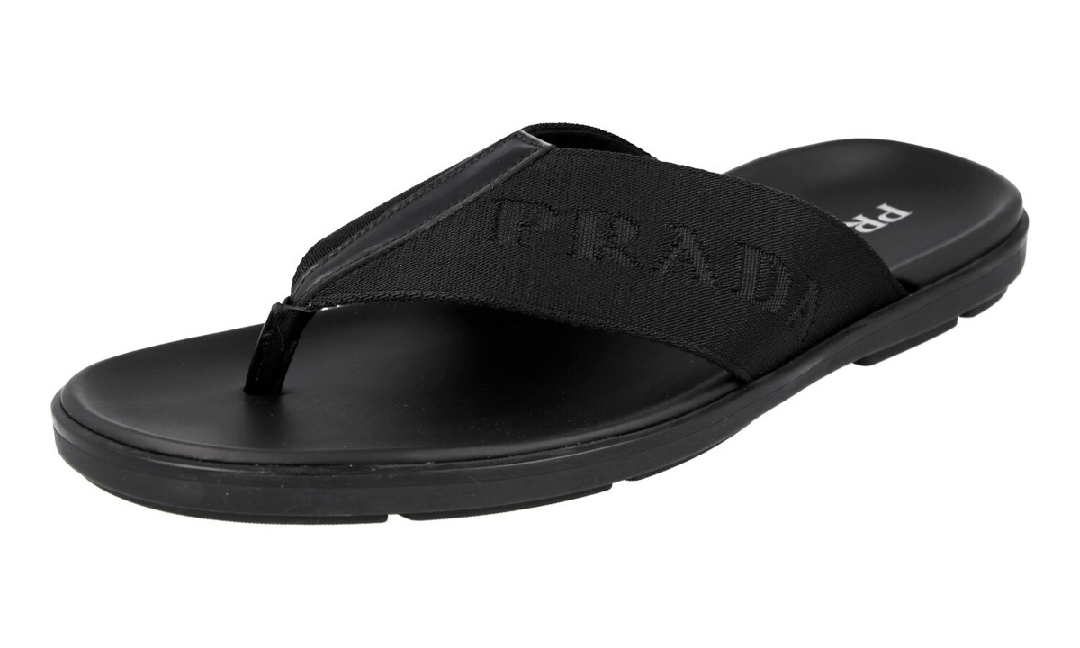 Prada Black Calf Leather Bos Taurus Flat Men\'s Sandals Prada Sandali Slide Sandal (Men) | Nordstrom main image 2