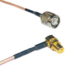 RG316 TNC MALE to RP-SMA FEMALE ANGLE RF Cable Rapid-SHIP LOT