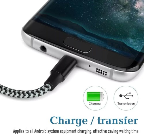 1/3 Pack 3/6/10Ft USB to Type-C Cable Fast Charger Charging Data Sync Cord - Photo 11 sur 86