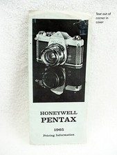 The Honeywell Pentax Price List  1965  5p  Lists w/ prices  13.40 