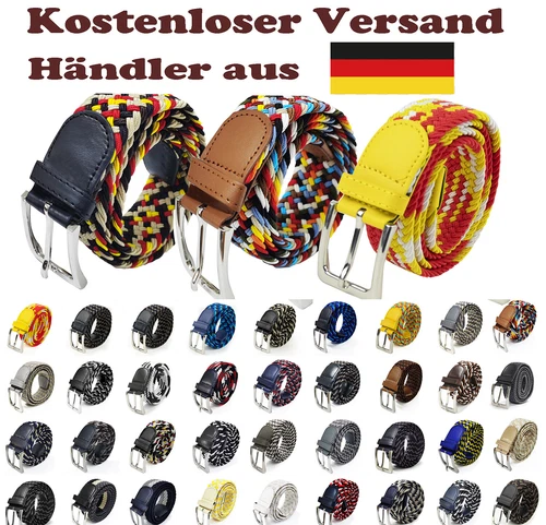Glamexx24 MultiColor Elastic Fabric Belt Braided Stretch Belt Stretchy
