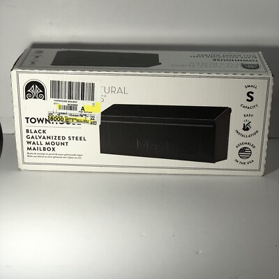 Townhouse Small Capacity Galvanized Steel Wall Mount Mailbox Black