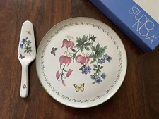 Studio Nova Garden Bloom CAKE PLATE & SERVER Stoneware Gift Y2372/306 New In Box