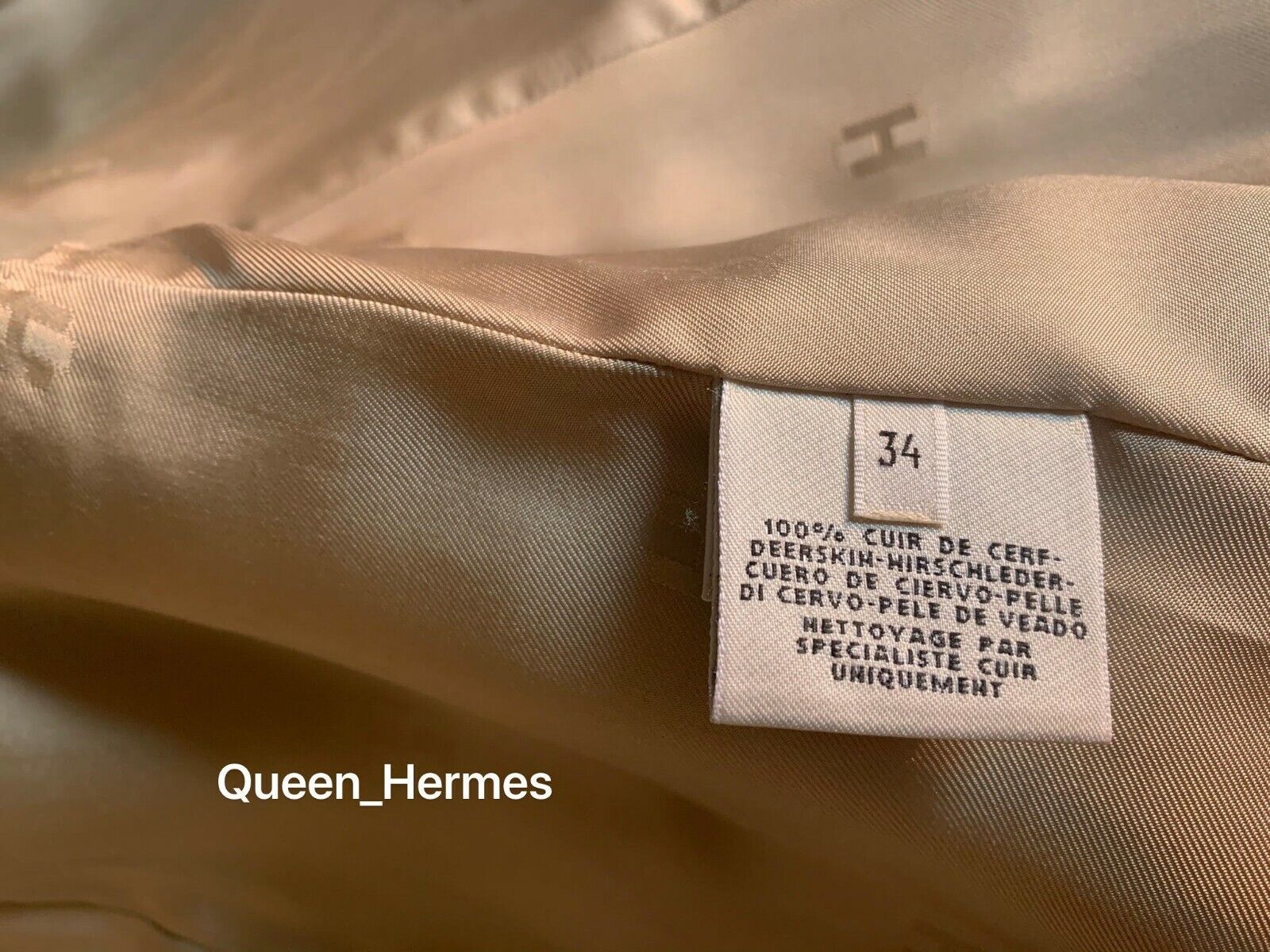 Authentic HERMES Deerskin Coat, Size 34, Retail $7000