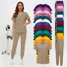 Hospital Scrub Sets Uniform Women Jogger Suit Nurse Medical Surgical Scrub Sets