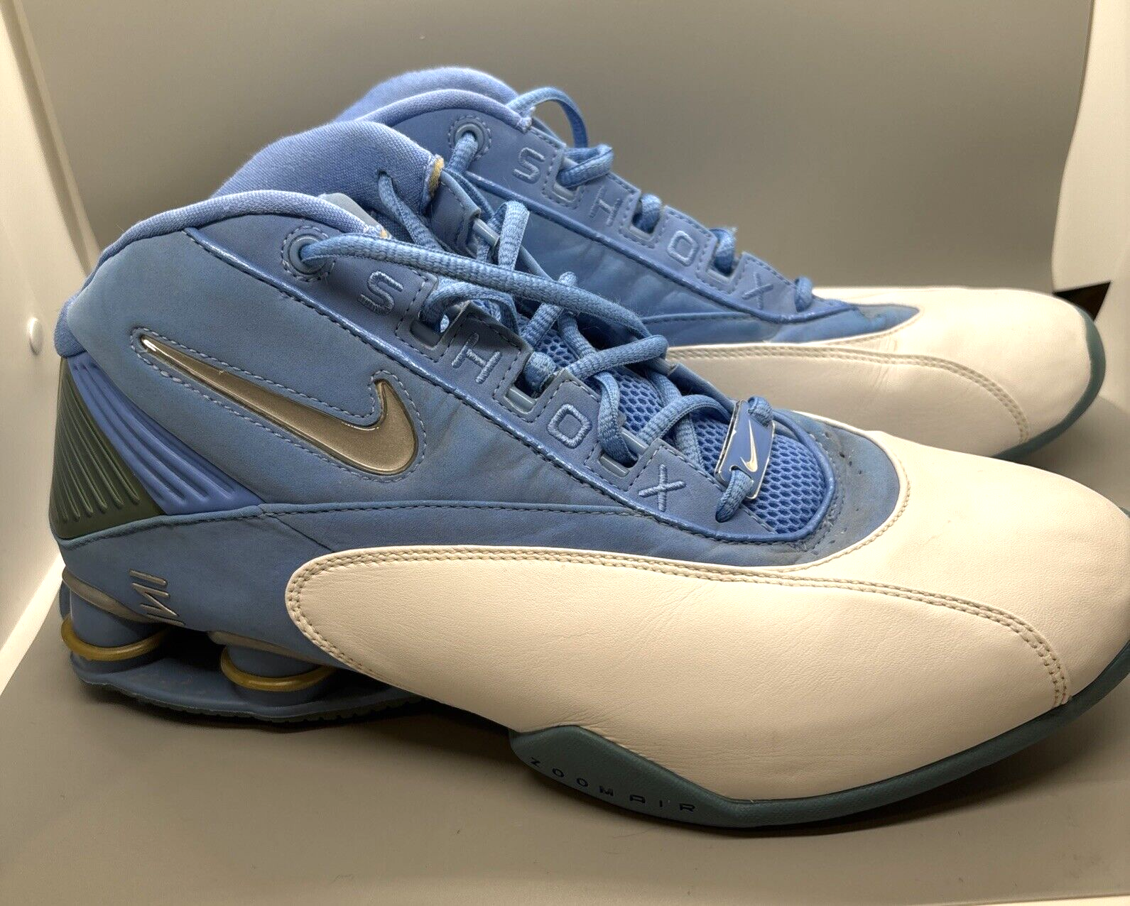 SAOLA Scarpe da basket Nike Zoom Air Shox 306869 403 da uomo taglia 11 5 blu e bianche
