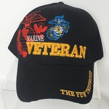 US Marines Veteran Baseball Cap Hat Black 3D Embroidered August Sportswear