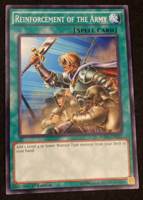Yu-Gi-Oh! Karte „Reinforcement Of The Army“ – WIRA-EN052 Common, 1st Edition, Aus Dem Wing Raiders Set