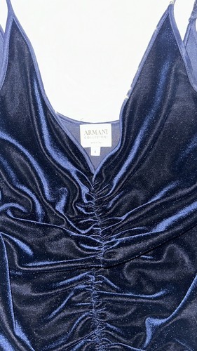 Armani Collezioni Navy Velvet Tank Top Size 4 - Picture 2 of 5