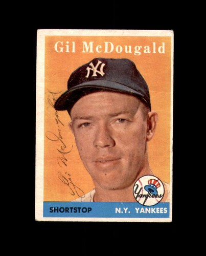 Gil McDougald Signed Authentic 1958 Topps New York Yankees Autograph