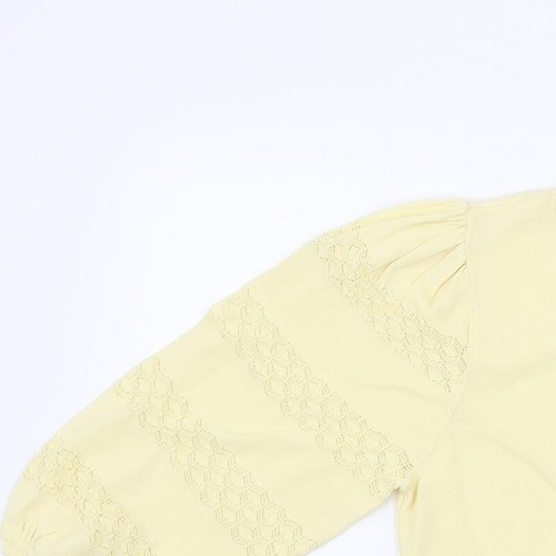 M&Co Womens Yellow Crew Neck Viscose Blend Jumper Size 14 - Picture 3 of 12