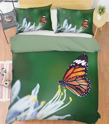 3D Butterfly G49 Animal Bed Pillowcases Quilt Duvet Cover Set Queen King Wendy