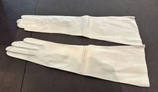Vtg Lord  Taylor Leather Lanolav Evening Gloves Size 7 Ivory Cream New 15  Long