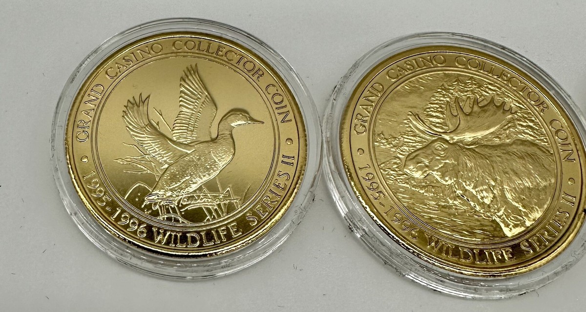 EXCELLENT GRAND CASINO 1995-1996 WILDLIFE SERIES II 4 COIN