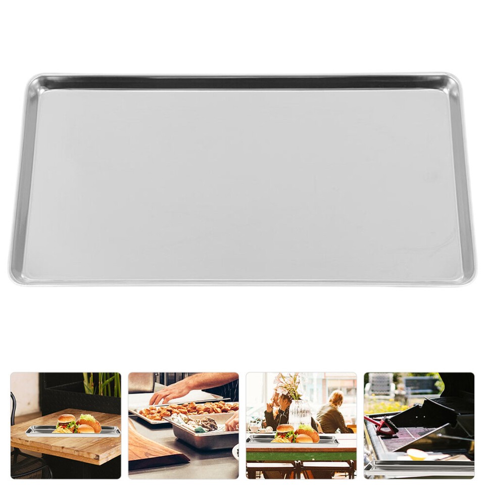 Stainless Steel Oven Pan Rectangle Trays Serving Platter Food Steamer