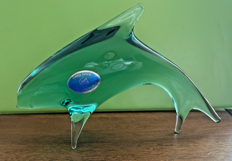 Miloslav Janků Zelezny Brod ZBS Glassworks Czech Art Glass DOLPHIN