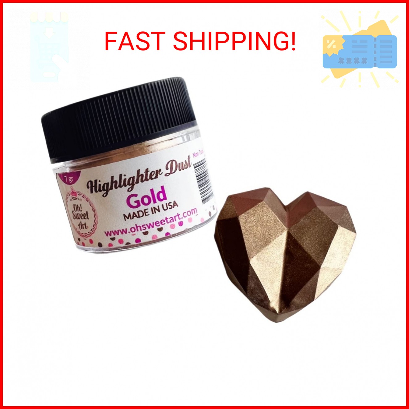 Dust (7 Grams) (7 Grams Net. Container) Cake, Topper By Oh! Swe