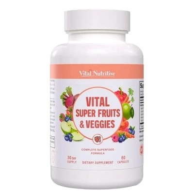 60 Capsules Vital Super Fruits Veggies Powerful Daily Superfood Formula Vitamins