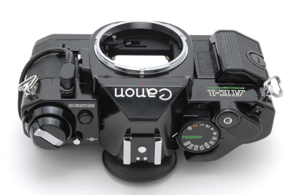 [COMO NUEVO] Canon AE-1 Programa AE-1P Cuerpo Negro + 35-70 mm + Buscador de ángulos B de JAPÓN