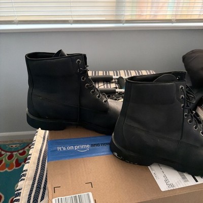 Timberland Mens Size 12 Premium 6 Inch Soft Toe Lace Up Waterproof Boots Black
