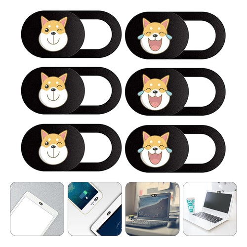 6Pcs Webcam Cover Slide Lovely Dog Pattern Web Cover Decoration - 第 1/12 張圖片