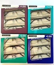 Design Optics by Foster Grant METAL Reading Glasses 3 pack , VARIETY