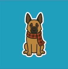 Belgian Malinois in Scarf Sticker