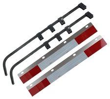 30" Black Straight Mud Flap Hanger Mounting Bracket with Reflective Tape