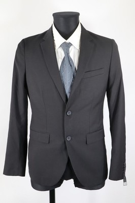 Sisley Herren Sakko Schwarz Gr.46/XS Polyester Viskose Top Zustand
