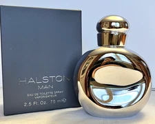 *HALSTON MAN* Silver 2.5 oz/75 ml EDT Spray New In Box *DISCONTINUED, RARE HTF!*