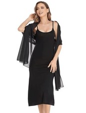Shawl Scarf Ladies Premium Chiffon Black Color