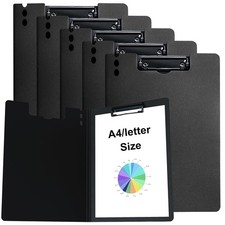 A4 Foldable Clipboard with Binders 5 Pack, 360  Cover Flip Clipboard, Plast